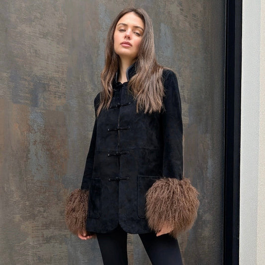 Sylvie Suede Mandarin Jacket