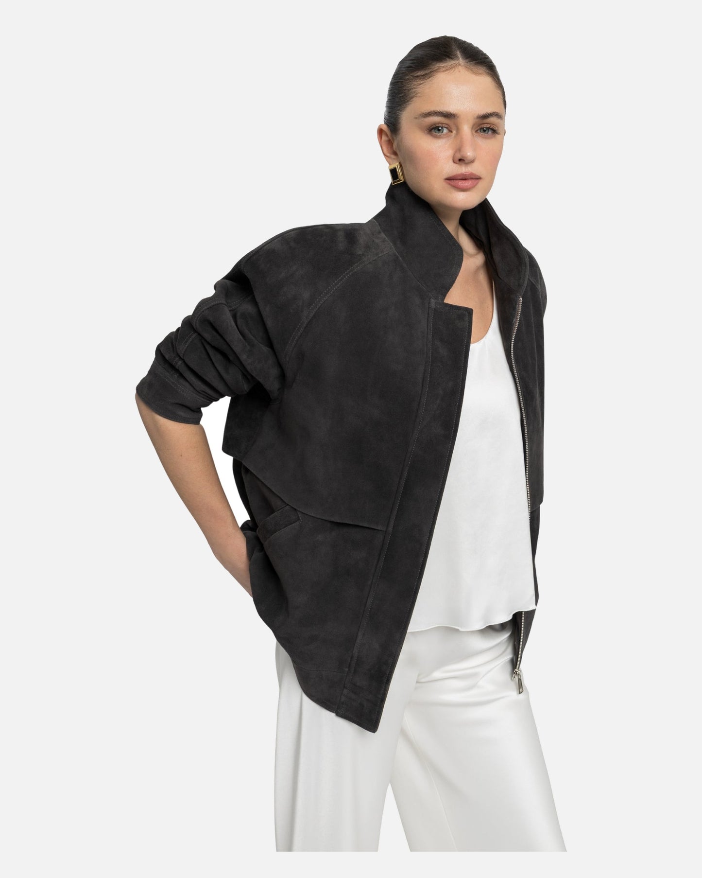 Remy Suede Bomber Jacket