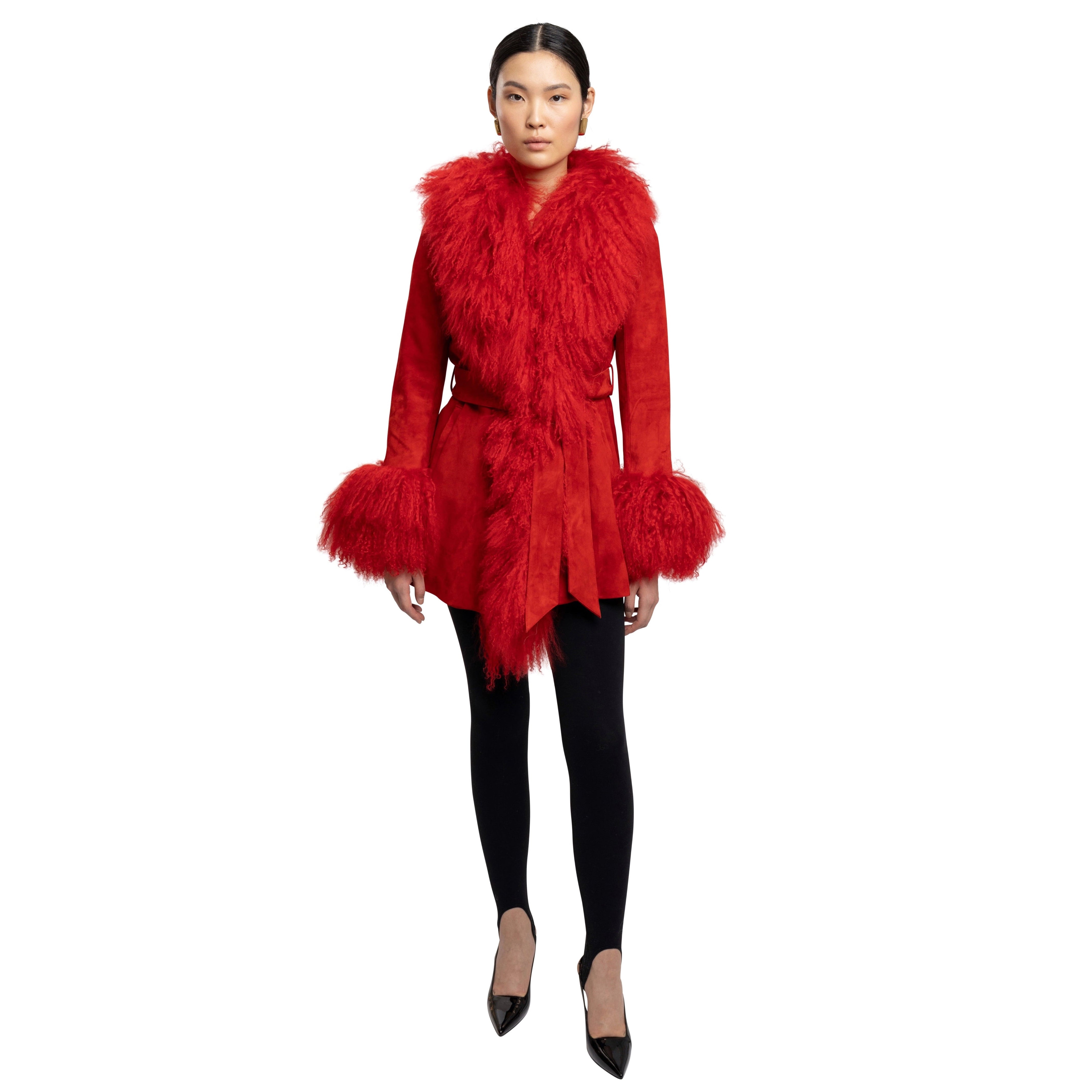 Inez Suede Shearling Midi Coat – SUSANNA CHOW