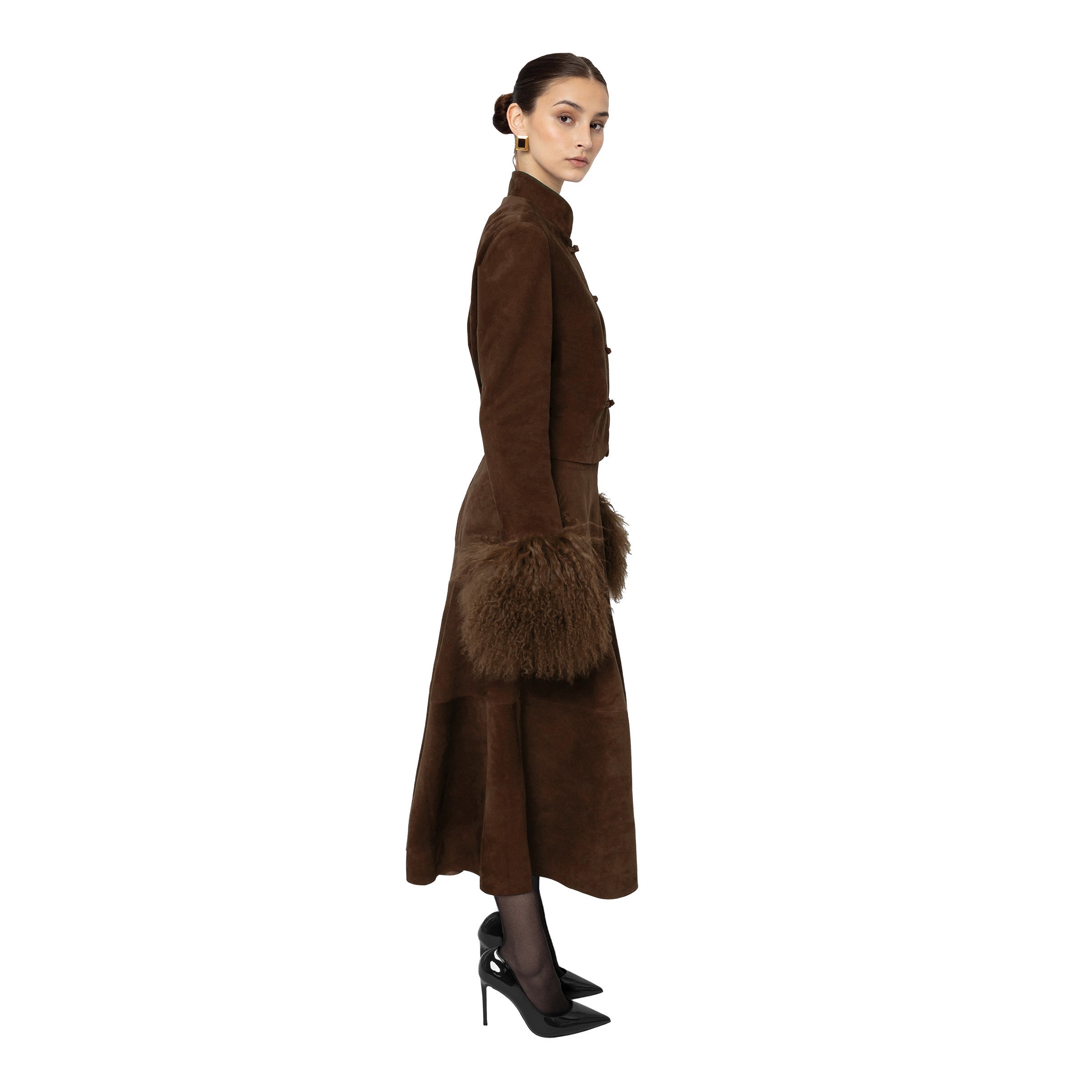 Leighton Shearling Trim Suede Jacket – SUSANNA CHOW