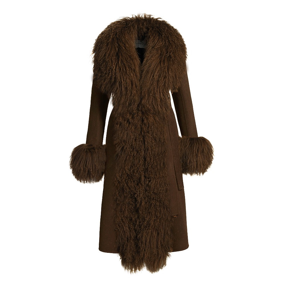 Inez Cashmere Shearling Coat