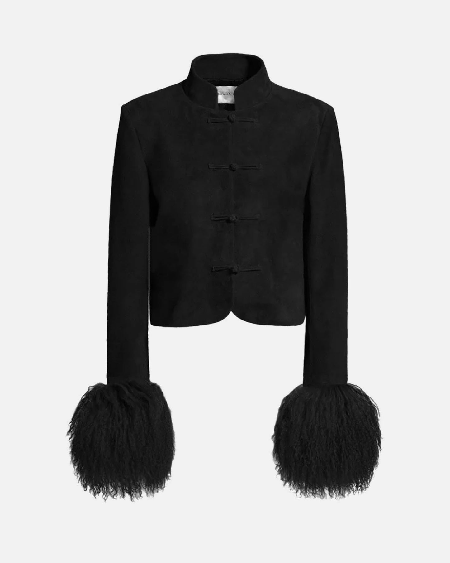 Leighton Shearling Trim Suede Jacket