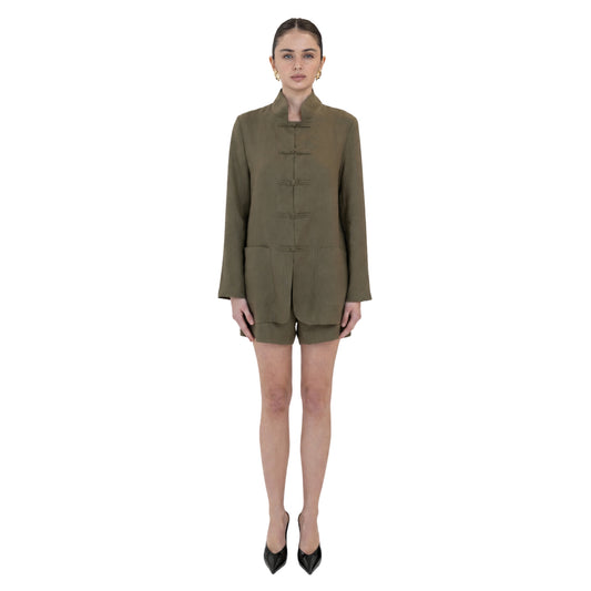 Sylvie Linen Mandarin Jacket