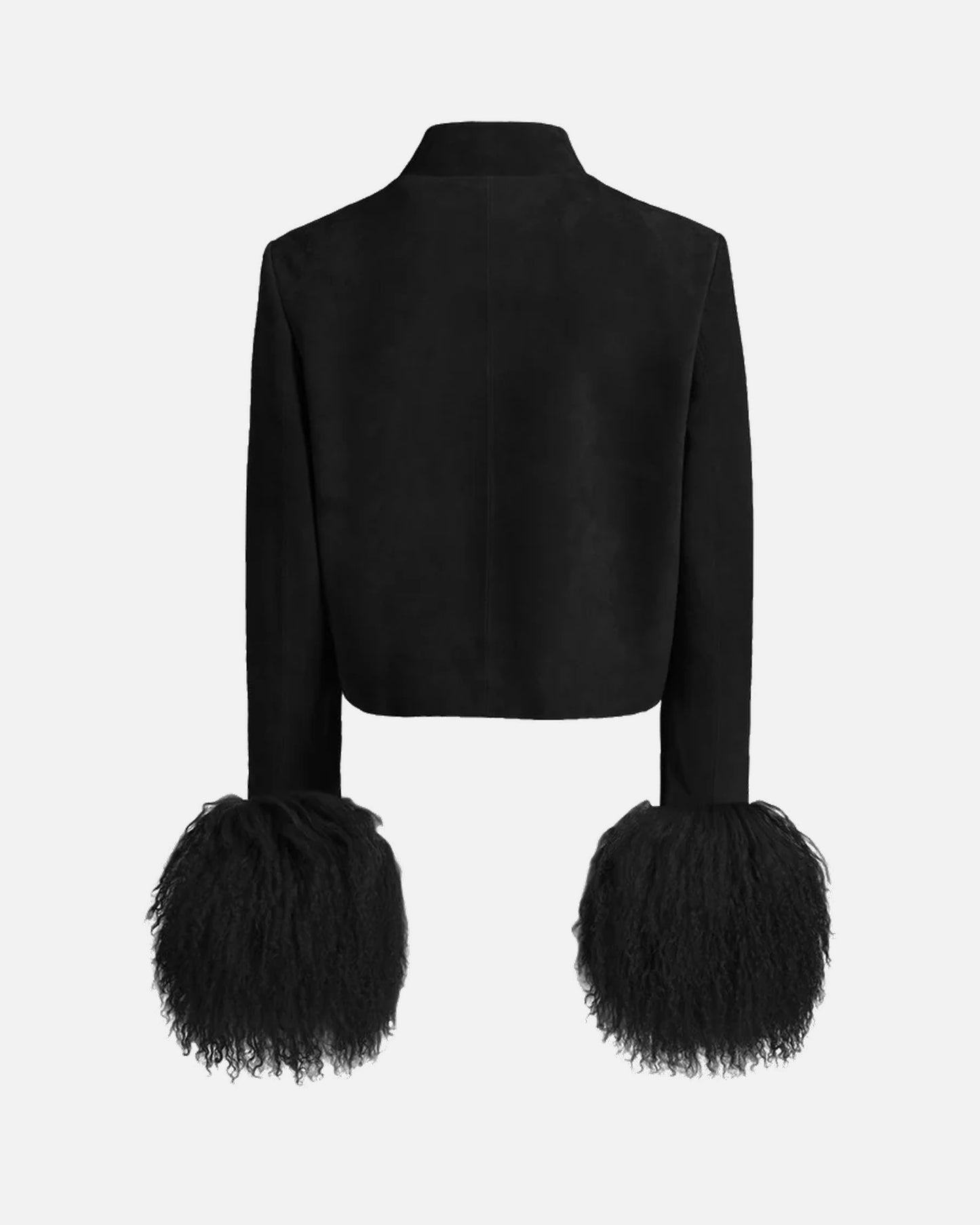 Leighton Shearling Trim Suede Jacket