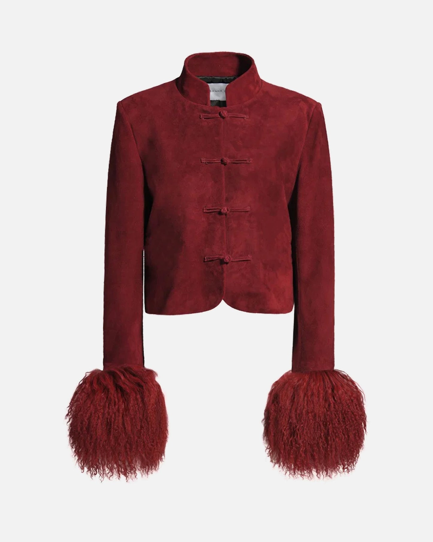 Leighton Shearling Trim Suede Jacket