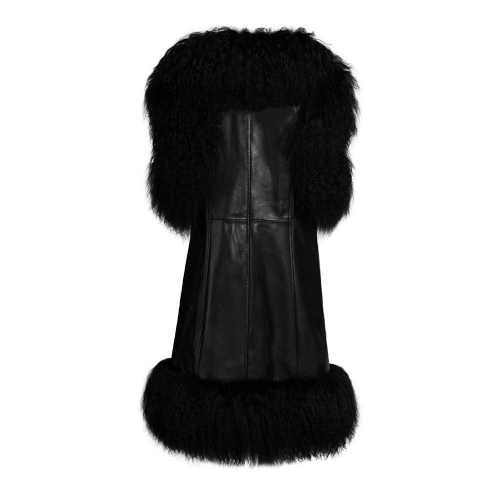 Dorothy Suede Shearling Midi Vest