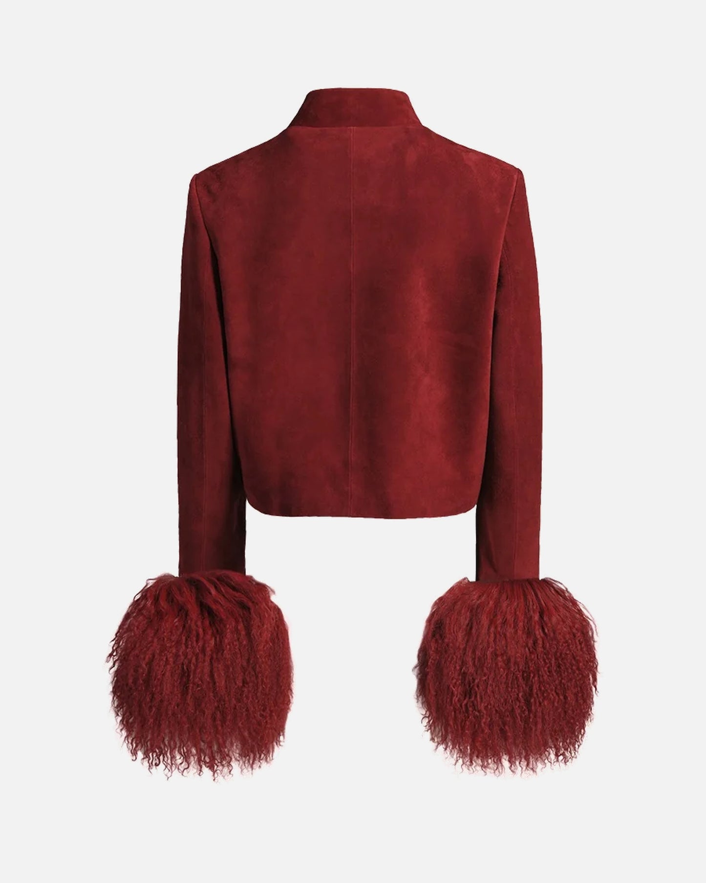 Leighton Shearling Trim Suede Jacket