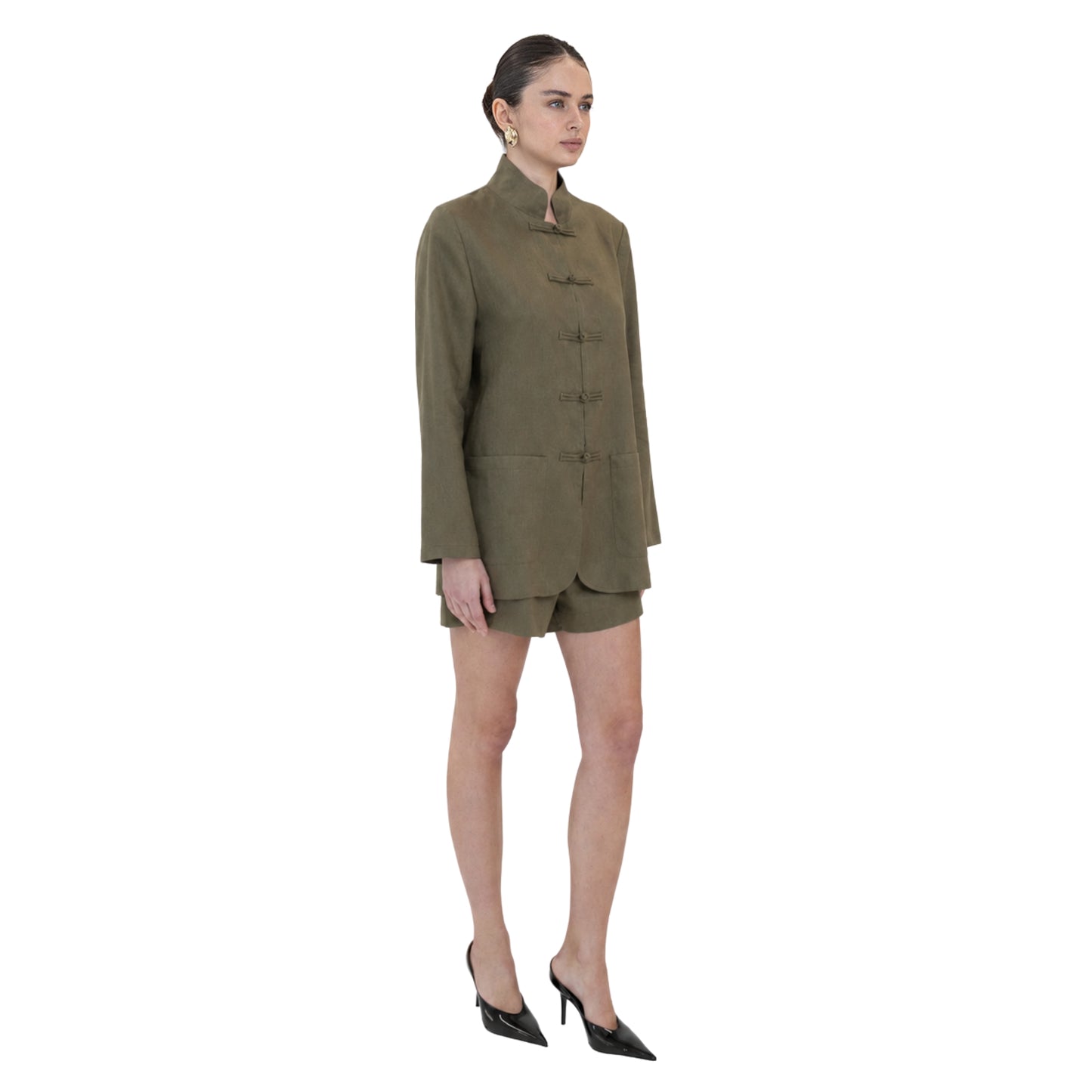 Sylvie Linen Mandarin Jacket