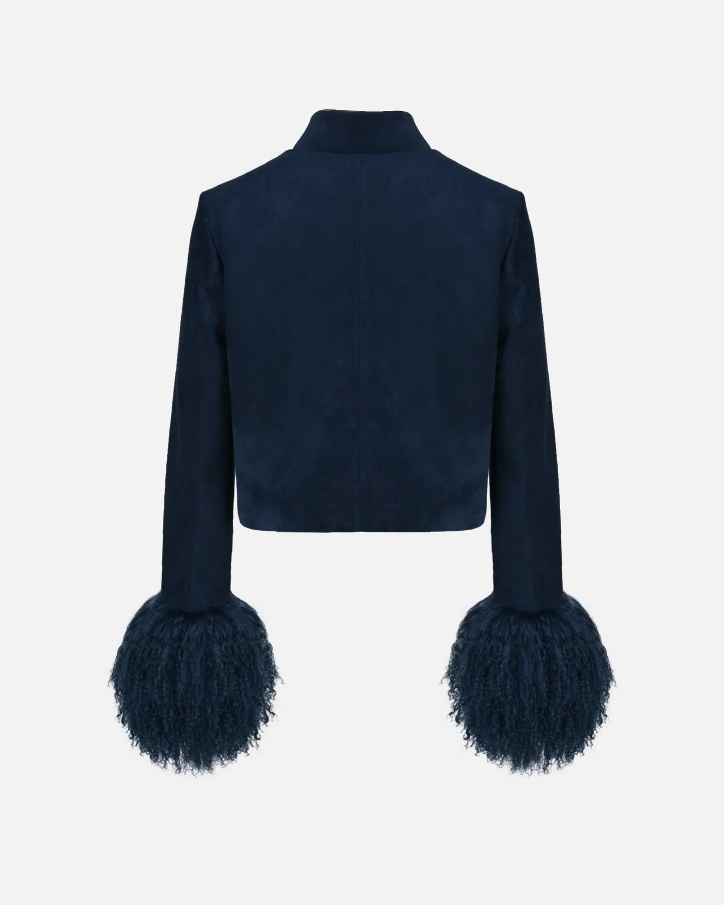 Leighton Shearling Trim Suede Jacket