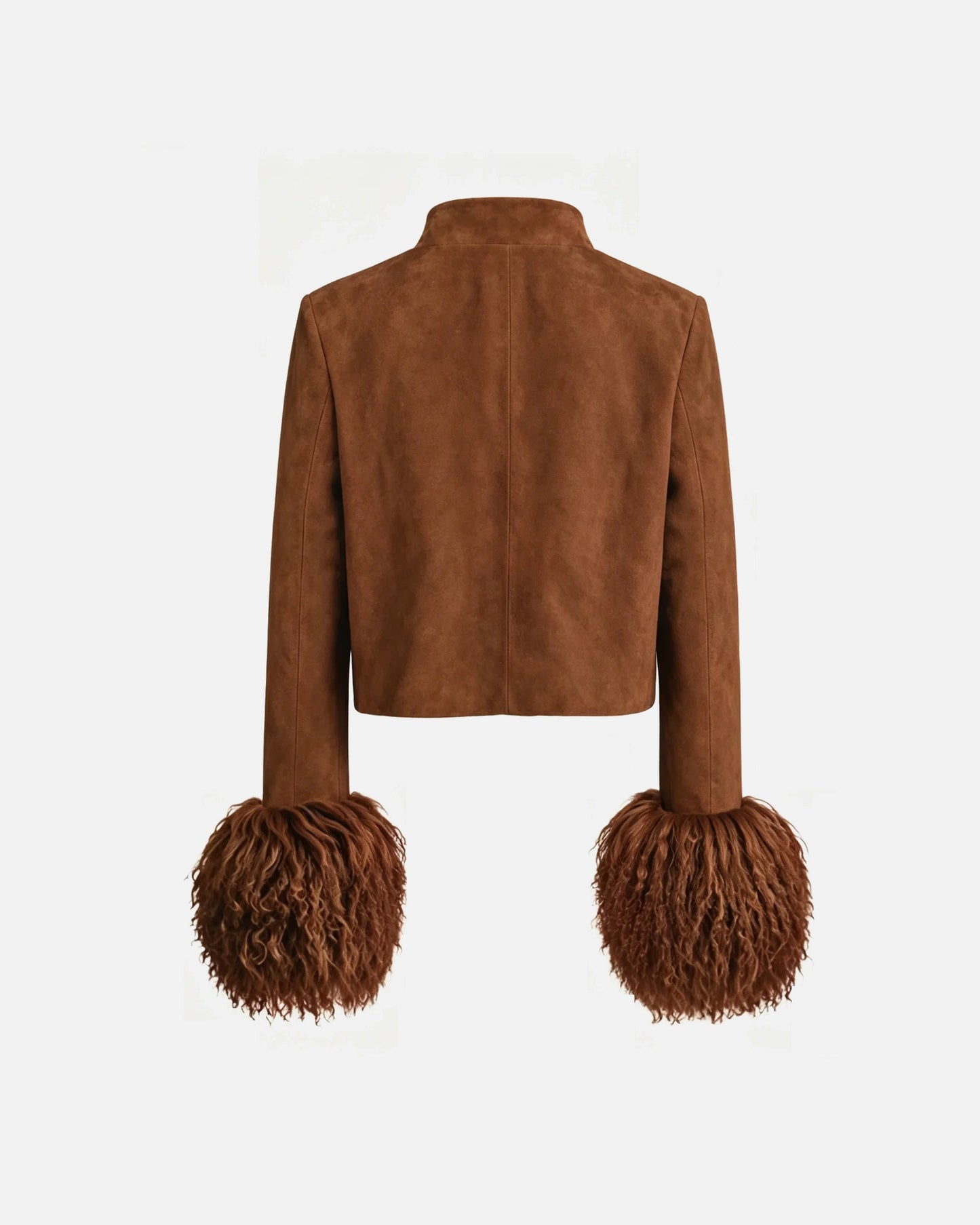 Leighton Shearling Trim Suede Jacket