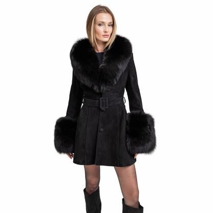 Roxy Suede Shearling Coat