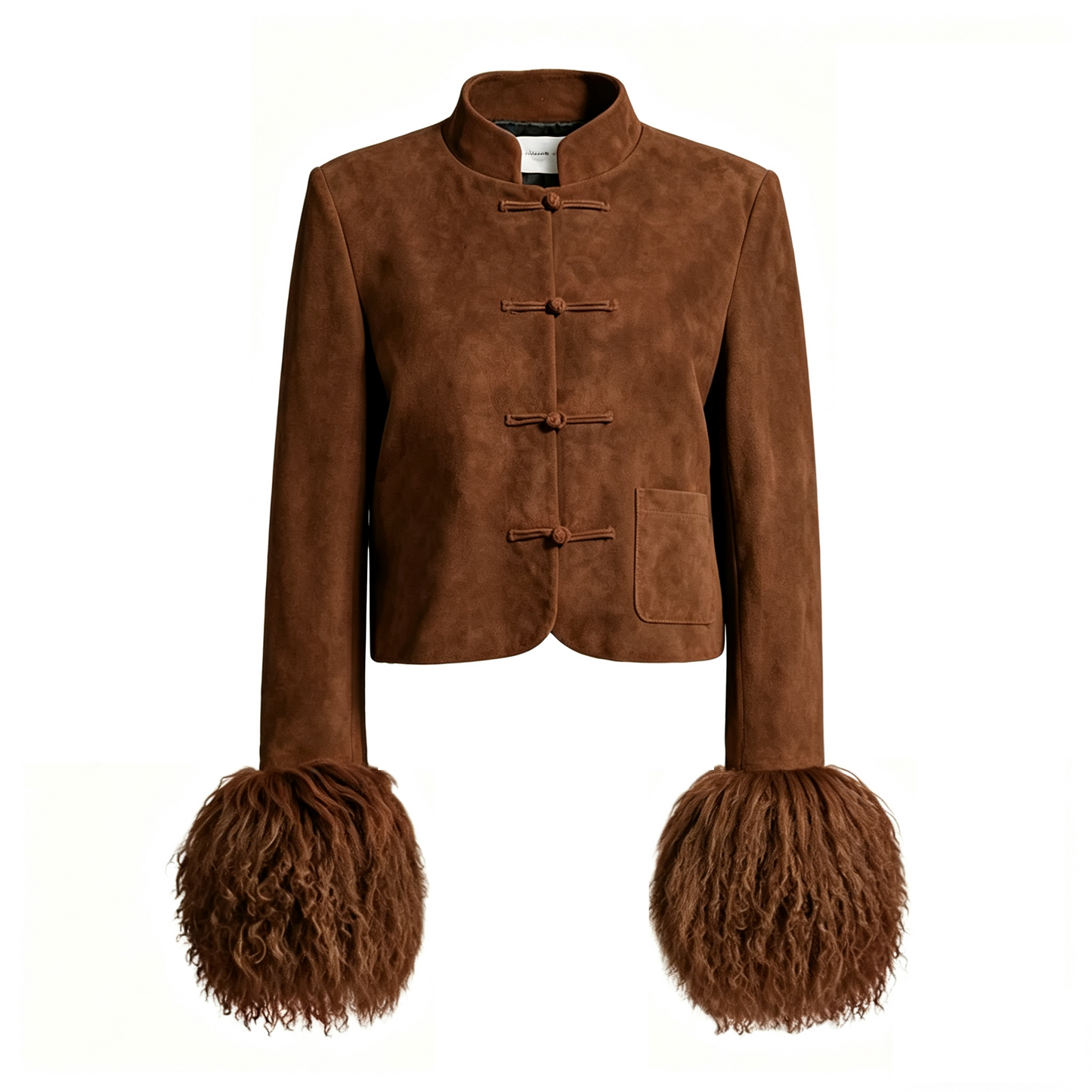 Leighton Shearling Trim Suede Jacket