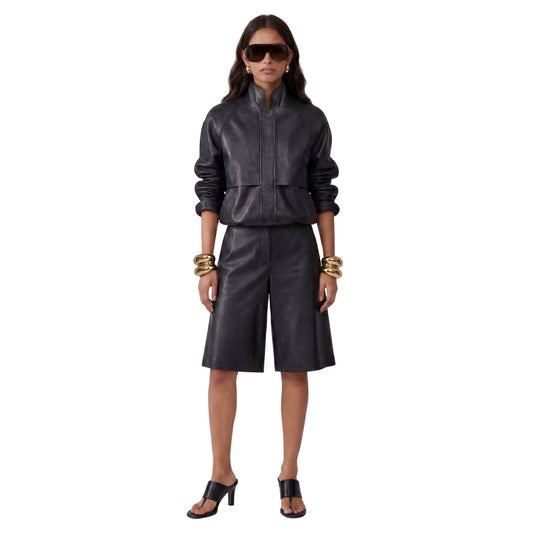 Remy Leather Bomber Jacket