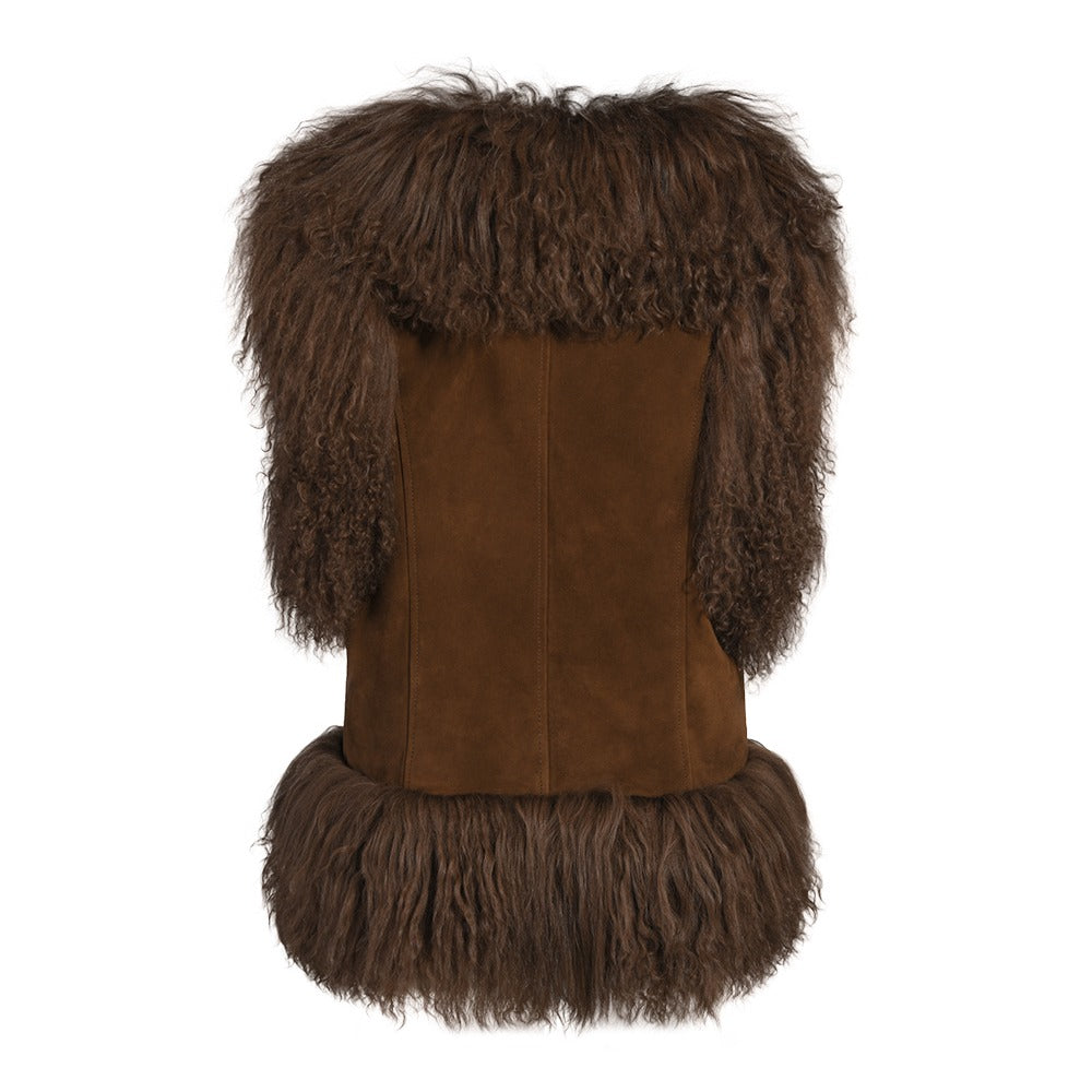 Dorothy Suede Shearling Vest