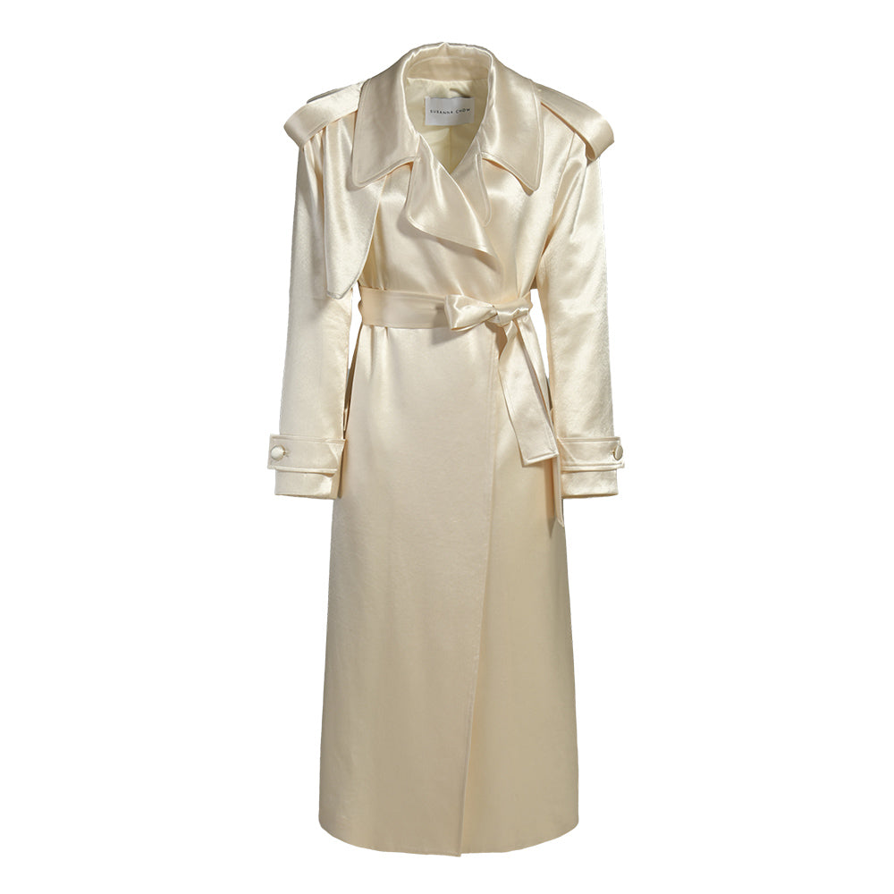 Olivia Satin Trench Coat – SUSANNA CHOW