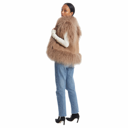 Dorothy Suede Shearling Vest