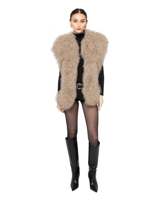Dorothy Suede Shearling Vest