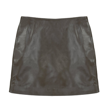 Alara Leopard Leather Skirt