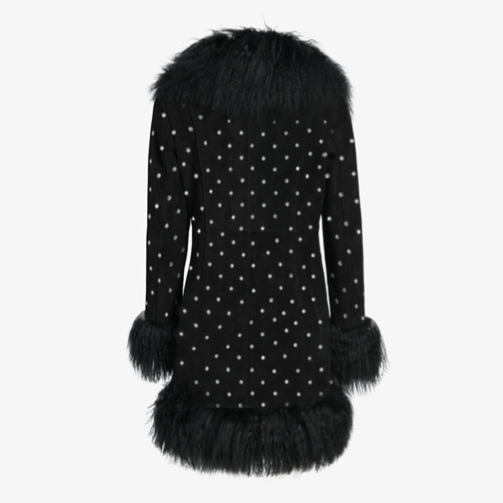 Dorothy Diamanté Suede Midi Coat