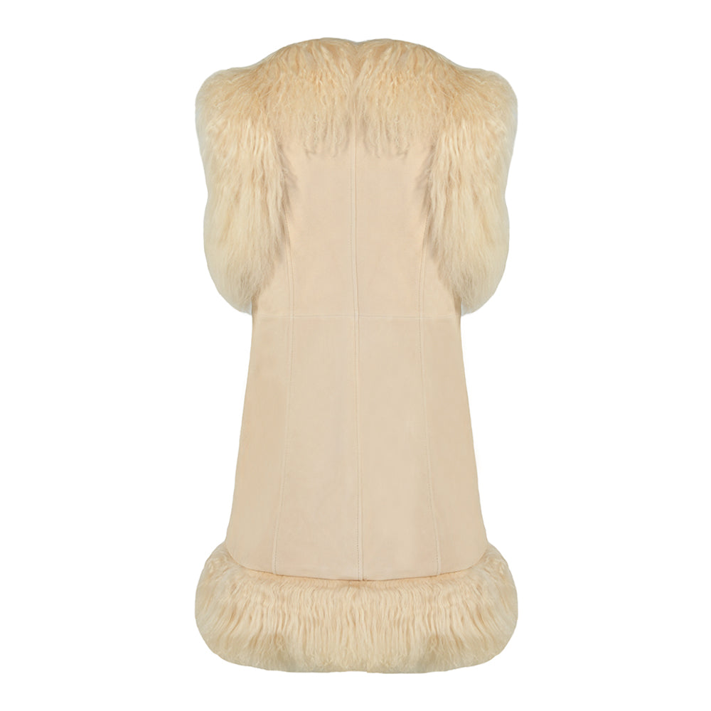 Dorothy Suede Shearling Midi Vest