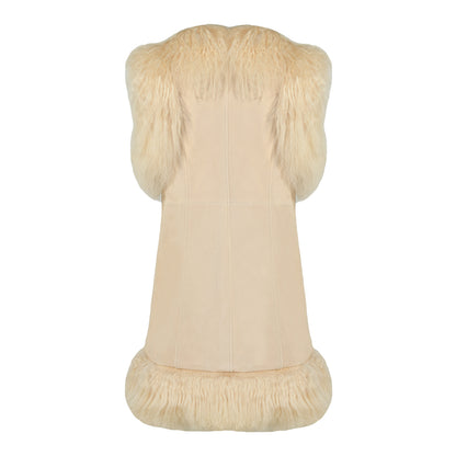 Dorothy Suede Shearling Midi Vest