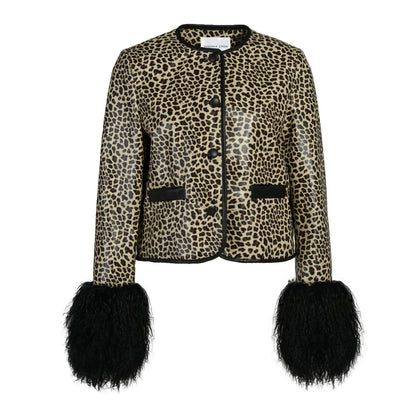 Leandra Leopard Shearling Jacket