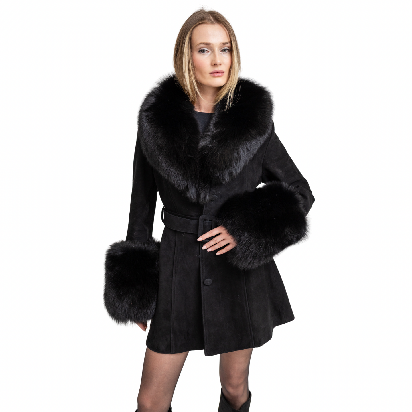 Roxy Suede Shearling Coat