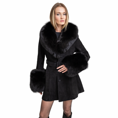 Roxy Suede Shearling Coat