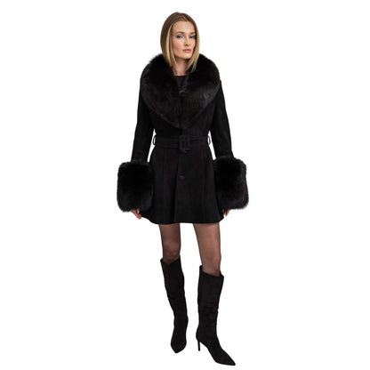 Roxy Shearling Suede Coat