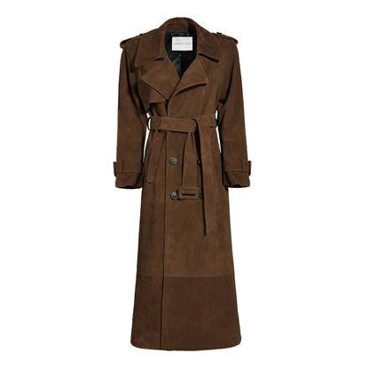 Madison Suede Trench Coat