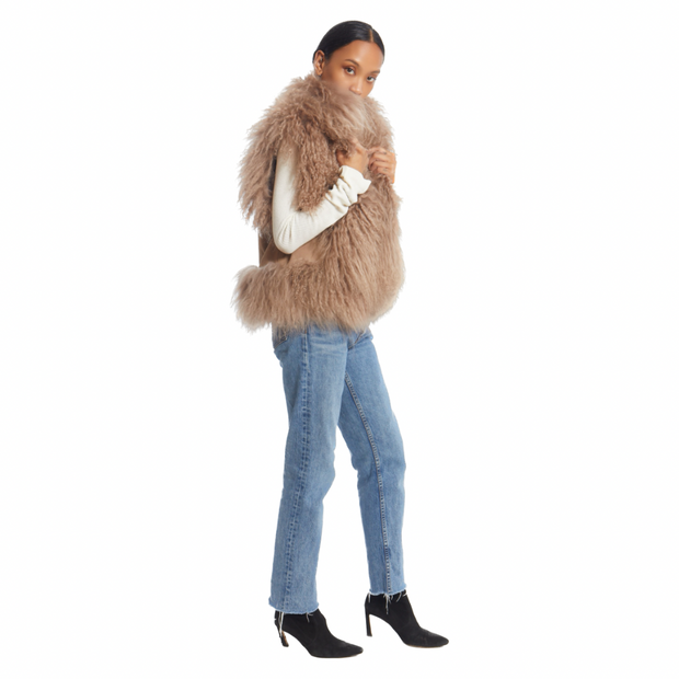 Dorothy Suede Shearling Vest