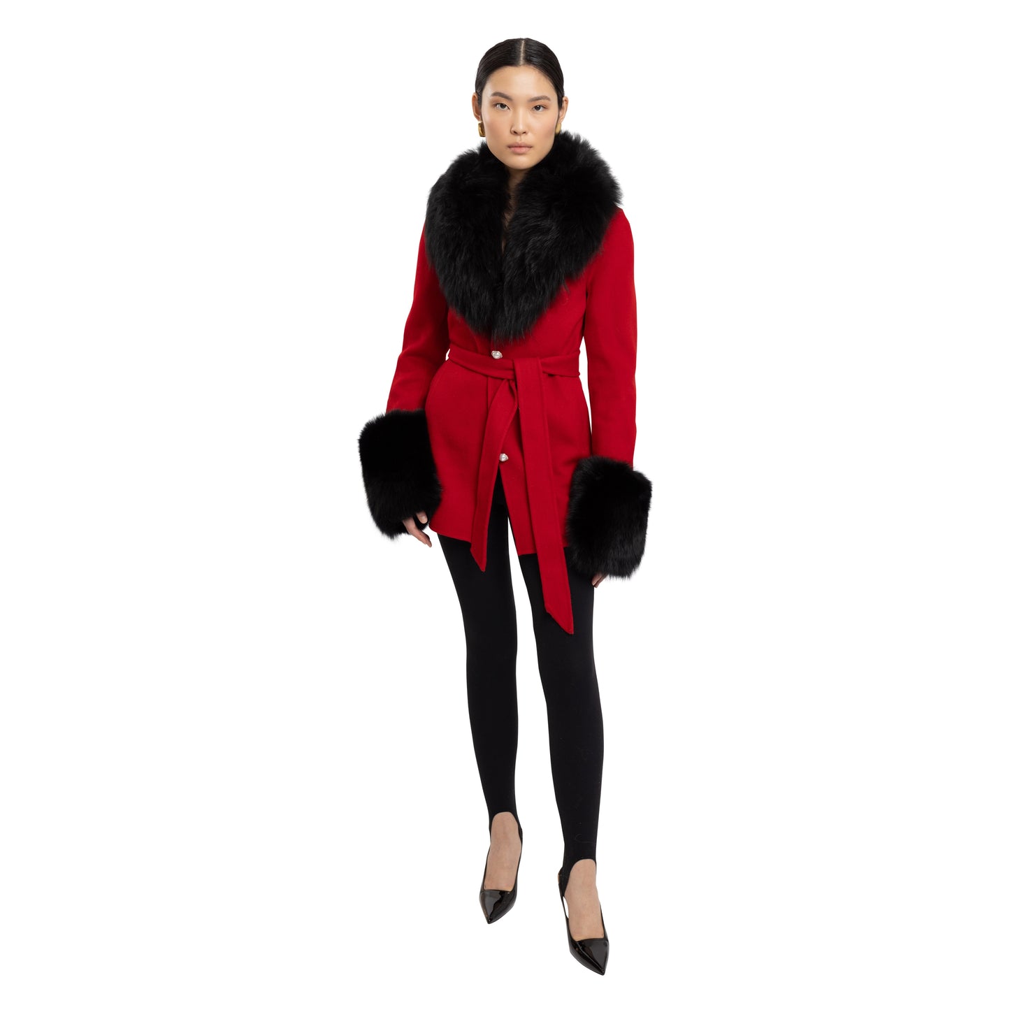 Jojo Midi Cashmere Shearling Coat