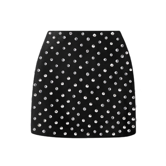 Alara Diamanté Suede Skirt
