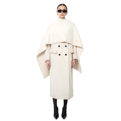 Collette Double Faced Alpaca Wool Cape Coat