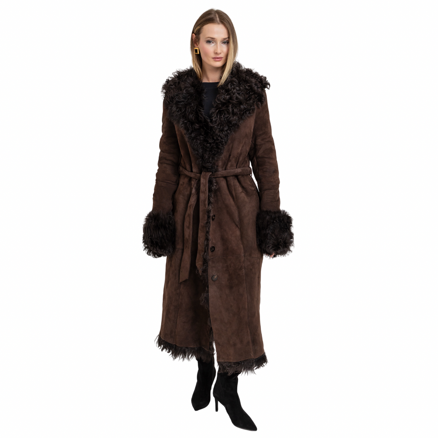 Daphne Shearling Suede Coat