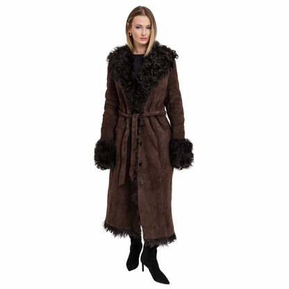 Daphne Shearling Suede Coat