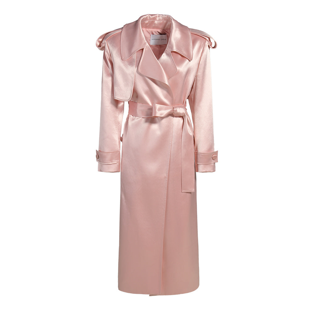 Olivia Satin Trench Coat – SUSANNA CHOW