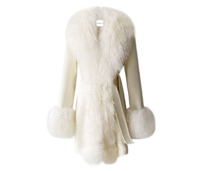 Inez Midi Cashmere Shearling Coat