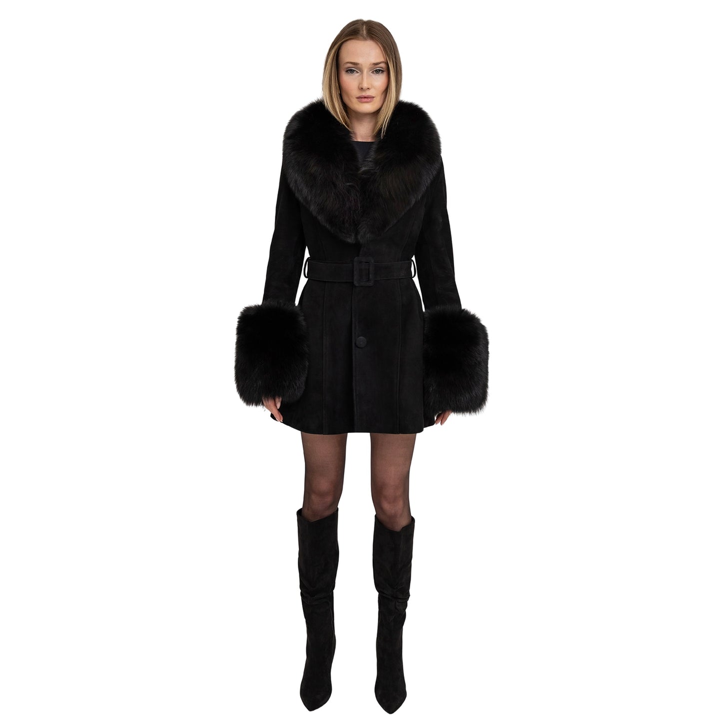 Roxy Shearling Suede Coat