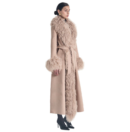 Inez Cashmere Shearling Coat