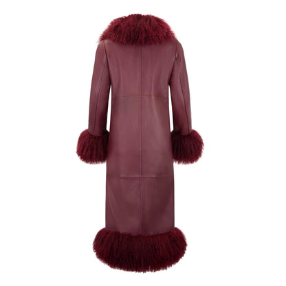 Dorothy Leather Shearling Maxi Coat