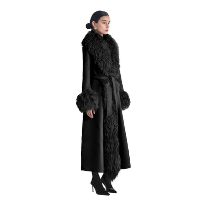 Inez Suede Shearling Coat