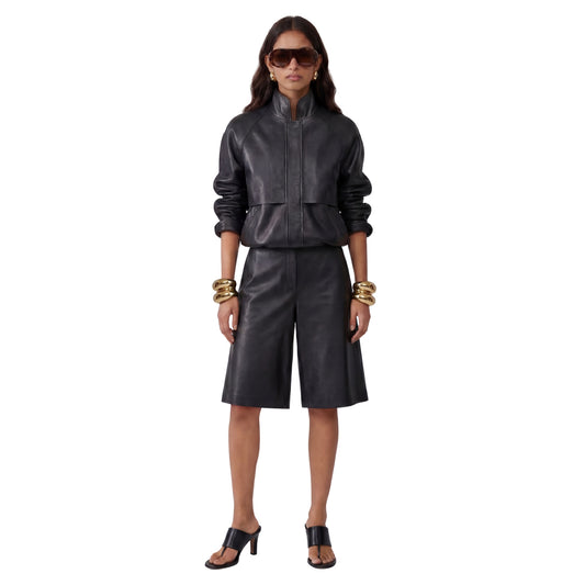 Remy Leather Bomber Jacket