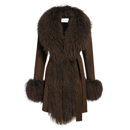 Inez Midi Cashmere Shearling Coat