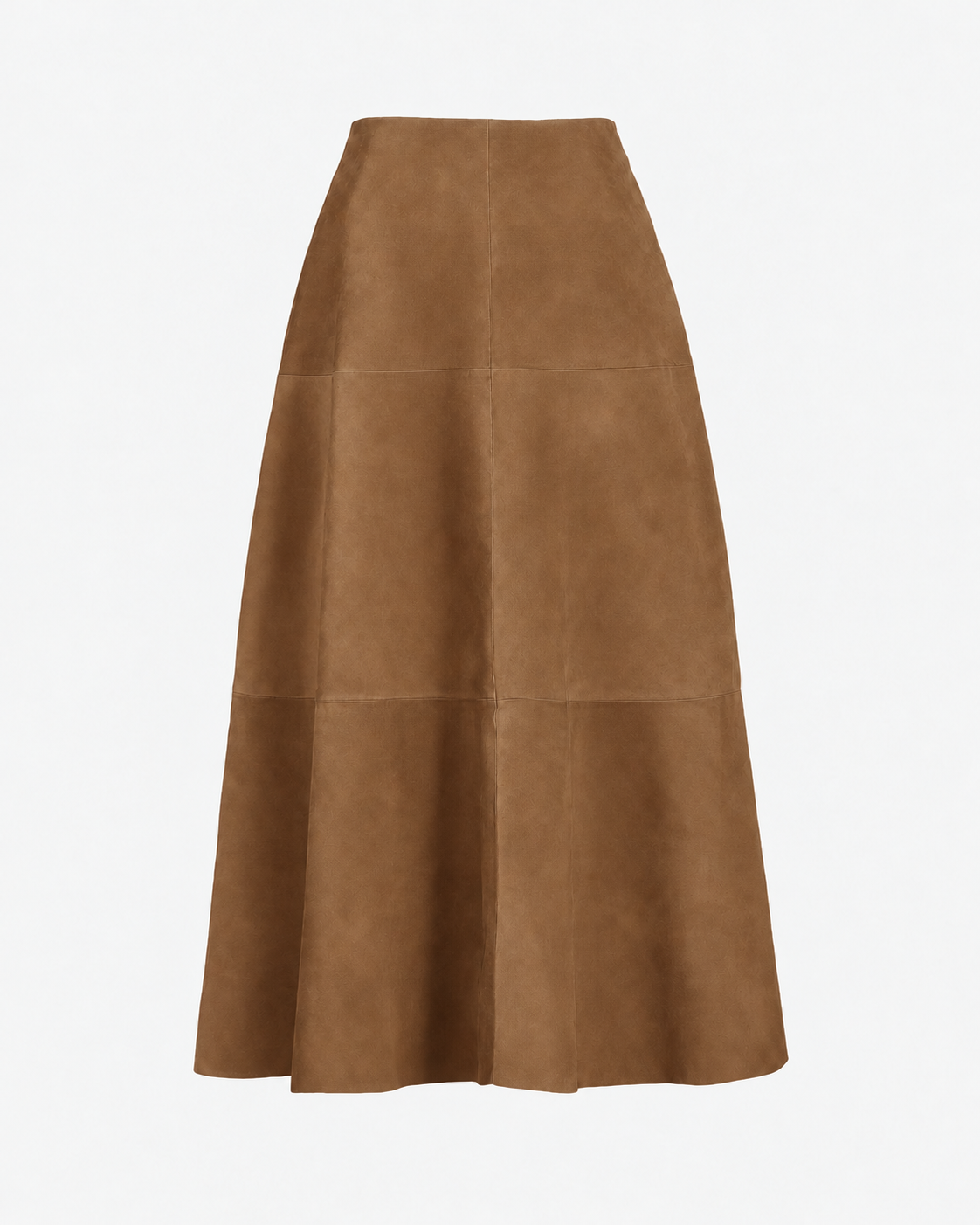 Alara Suede Maxi Skirt in Tobacco Brown, product front