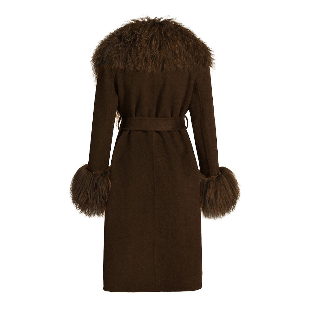 Inez Cashmere Shearling Coat