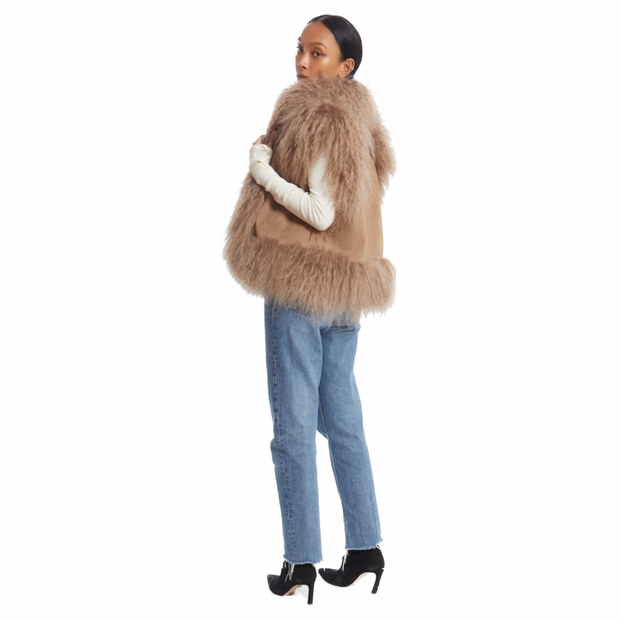 Dorothy Suede Shearling Vest