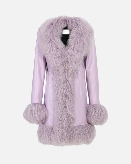 Dorothy Leather Shearling Midi Coat