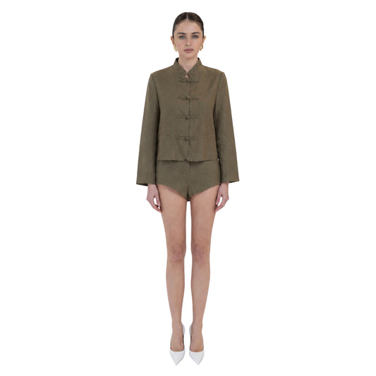 Leighton Linen Mandarin Jacket