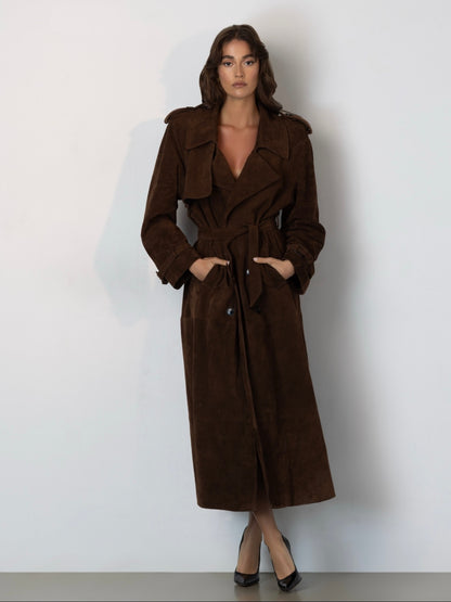 Madison Suede Trench Coat